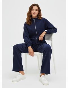 Dámska tepláková súprava crop top tmavomodrá