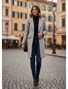 Dámský kabát šedý