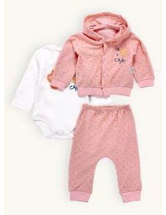 Kojenecká souprava VESELÝ KVĚT broskvová