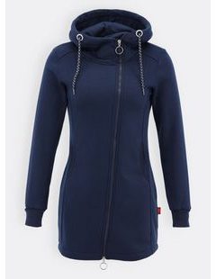 Predĺžená mikina s kapucňou tmavomodrá