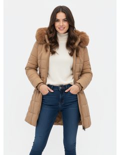 Dámská prošívaná bunda béžová