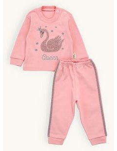 Dojčenská tepláková súprava LABUŤ púdrová