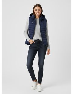 Dámská krátká prošívaná vesta tmavě modrá