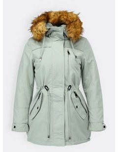 Dámska zimná bunda s kapucňou svetlozelená