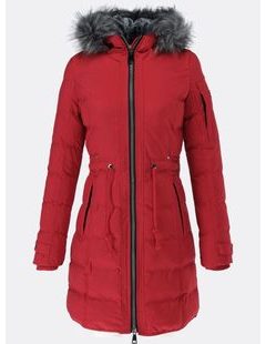Dámska zimná bunda s kožušinou červená | Bundy | Trendova.sk