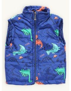 Dětská prošívaná vesta DINOSAURY modrá