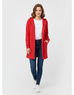 Červená predĺžená dámska mikina