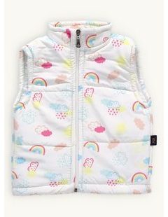 Dětská prošívaná vesta DÚHA bílá