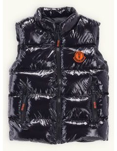 Dětská lesklá prošívaná vesta černá