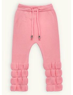 Dětské elegantní pletené tepláky pudrové