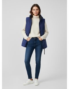 Dámská prodloužená vesta tmavě modrá