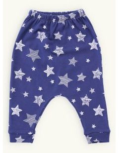 Dětské tepláky s hvězdičkovým potiskem tmavě modré