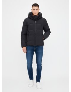 Pánska zimná bunda s kapucňou čierna