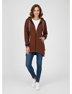 Dámska predĺžená mikina hnedá