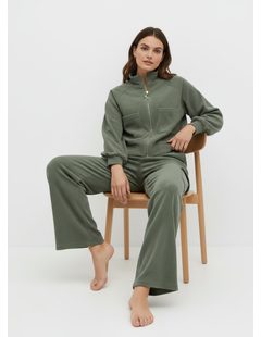 Dámska tepláková súprava crop top olivová