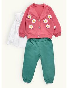 Dětská souprava MARGARETKA starorůžovo-zelená