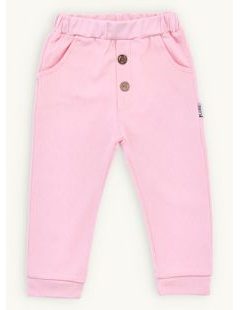 Dětské žebrované tepláky růžové