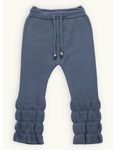 Dětské elegantní pletené tepláky pastelově modré