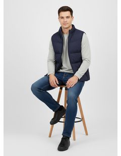 Pánská prošívaná vesta tmavě modrá