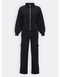 Dámska tepláková súprava crop top čierna