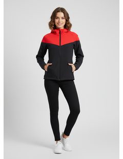 Dámska joggingová bunda čierno-červená