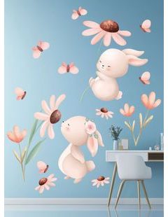 Zajačiky s kvetinami