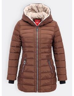 Dámská prošívaná bunda hnědá