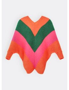 Dámsky sveter oranžovo-zeleno-ružový