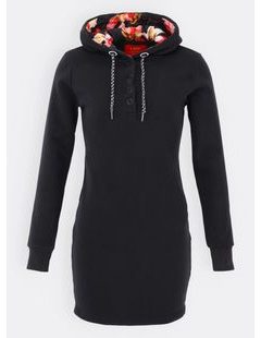 Dámska predĺžená mikina čierna