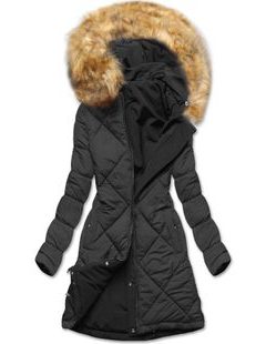 Dámska zimná obojstranná bunda čierna