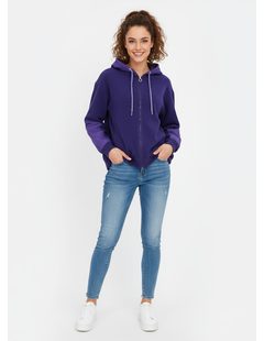 Dámska voľná mikina s kapucňou fialová