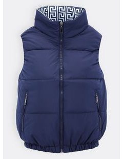 Dámska krátka prešívaná vesta tmavomodrá