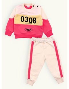 Dětská sportovní souprava s potiskem růžová