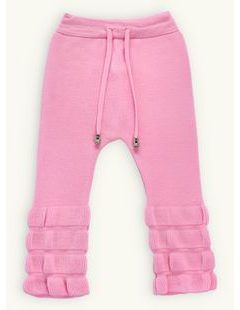 Dětské elegantní pletené tepláky růžové