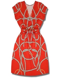 Vzorované dámske šaty P7572 červené