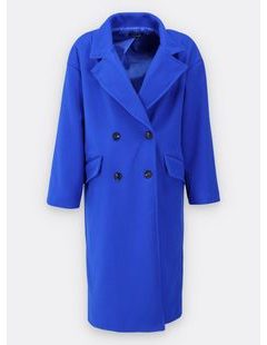 Dámský oversize kabát modrý