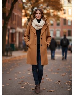 Dámský kabát světle hnědý