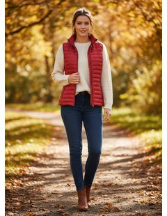 Dámska prešívaná vesta vínová