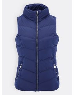 Dámska krátka prešívaná vesta tmavomodrá