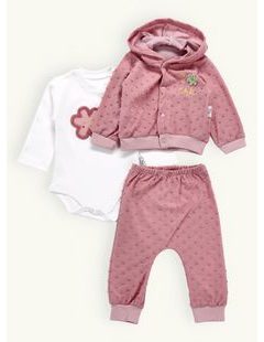 Dojčenská súprava VESELÝ KVET staroružová