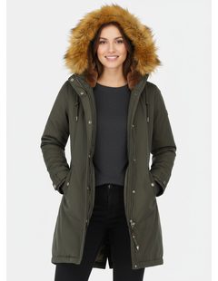 Zateplená dámská zimní bunda khaki