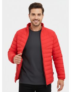 Pánská prošívaná bunda červená