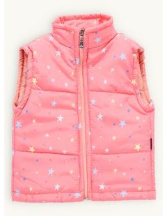 Dětská prošívaná vesta HVĚZDIČKY broskvová