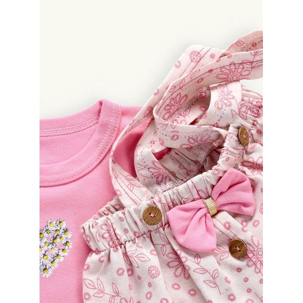 Dětská sukňová souprava SEDMIKRÁSKA růžová