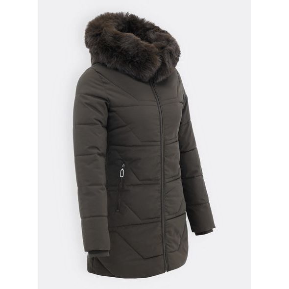 Dámska prešívaná bunda tmavozelená