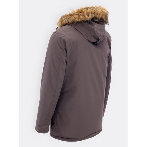 Pánská zimní bunda hnědá šedá