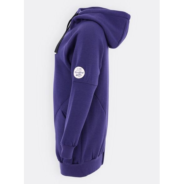 Dámská prodloužená mikina s kapucí fialová