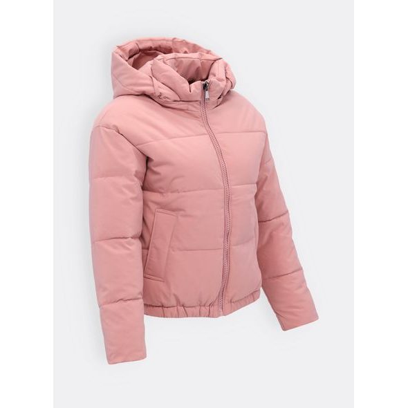 Dámská krátká zimní bunda pudrová