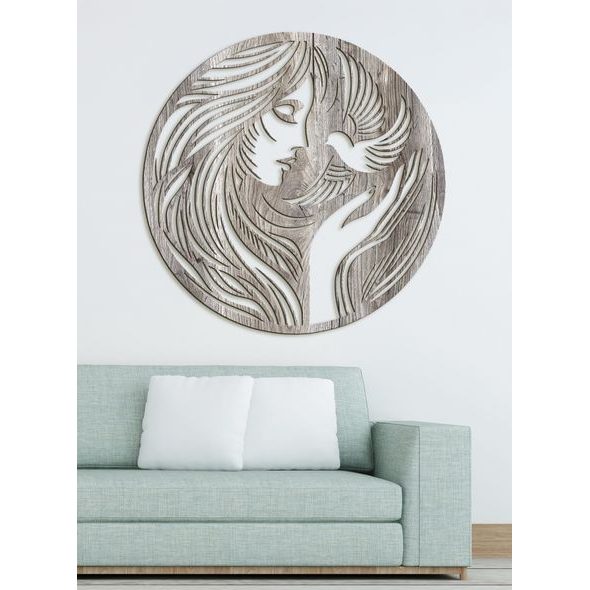 Dřevěný obraz ženské něhy