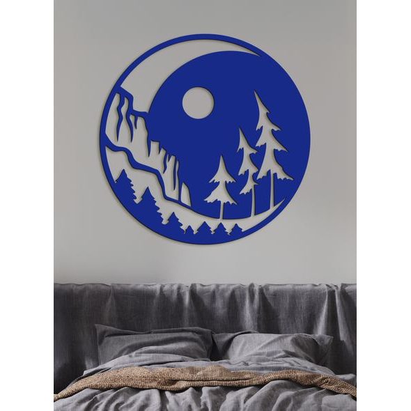 Dřevěná malba noční krajina